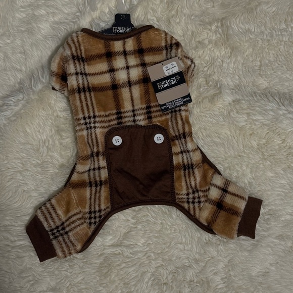 Charming Brown & Tan Plaid Dog Outfit - Picture 7 of 8